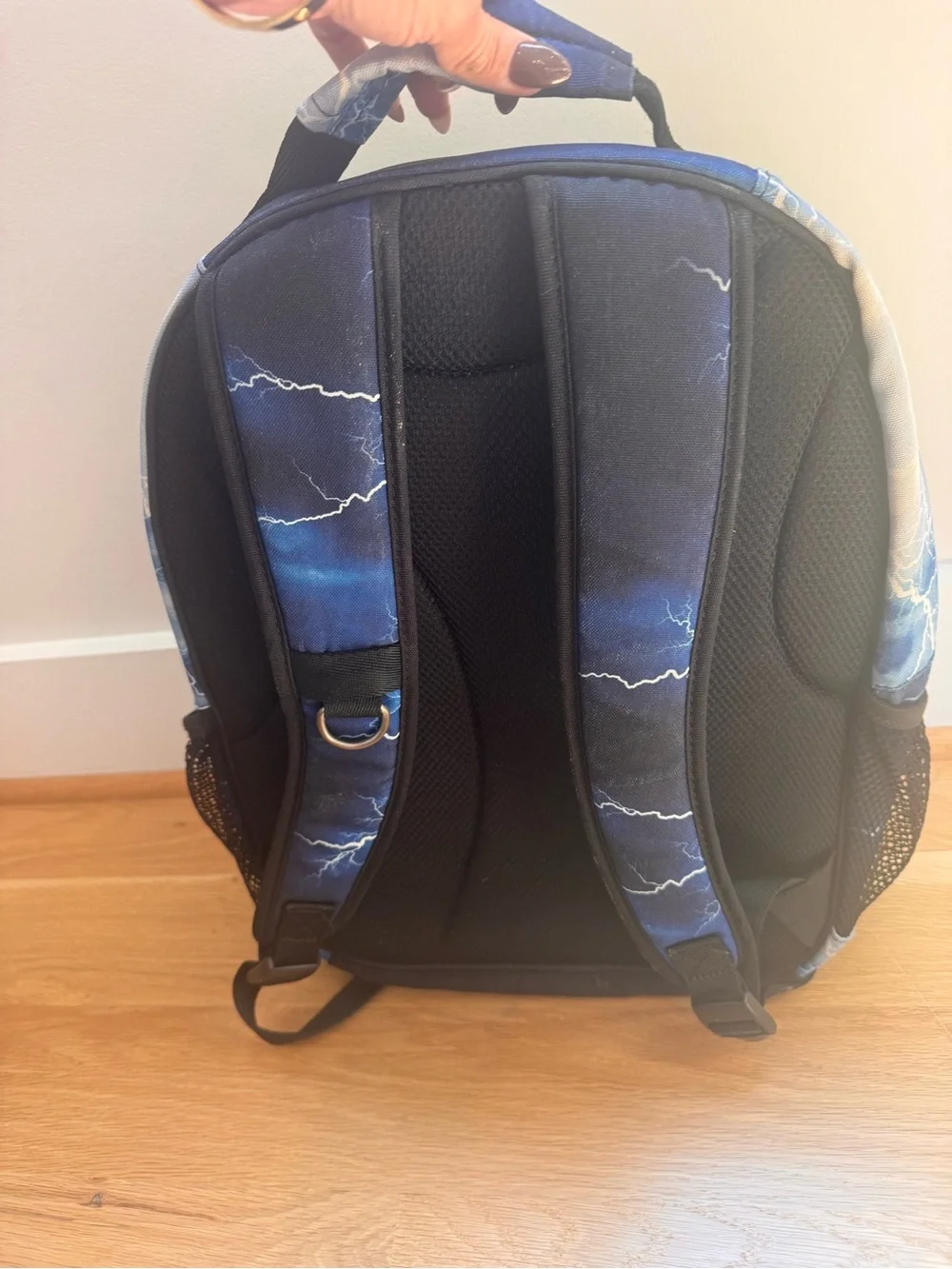Pottery Barn Teen Blue Lightning Backpack with Neon Yellow Trim